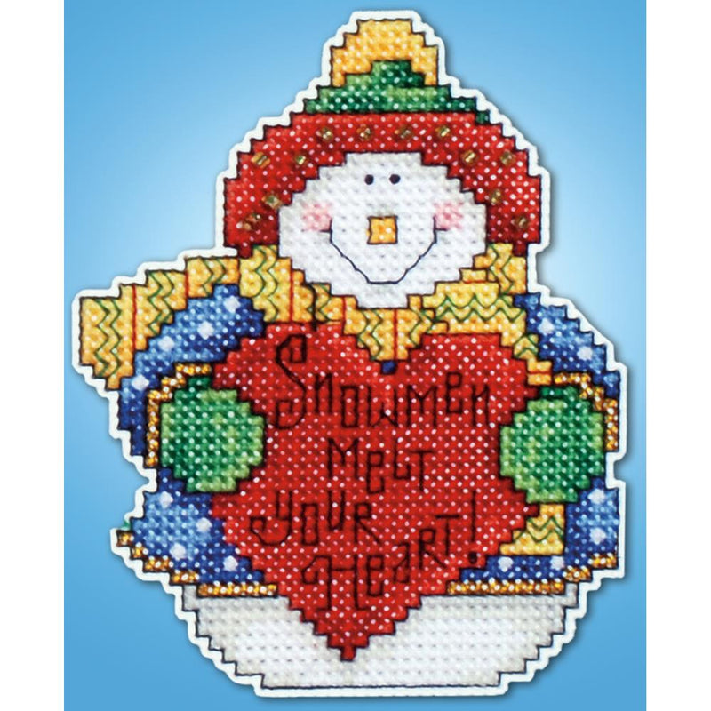 Design Works Plastic Canvas SNOWMAN Ornament Kit 4"X3" inches