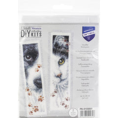 Dog & Cat On Aida (14 Count) Vervaco Bookmark Counted Cross Stitch Kit 2.5