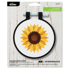 Golden Sunflower Stamped Embroidery Kit by Bucilla