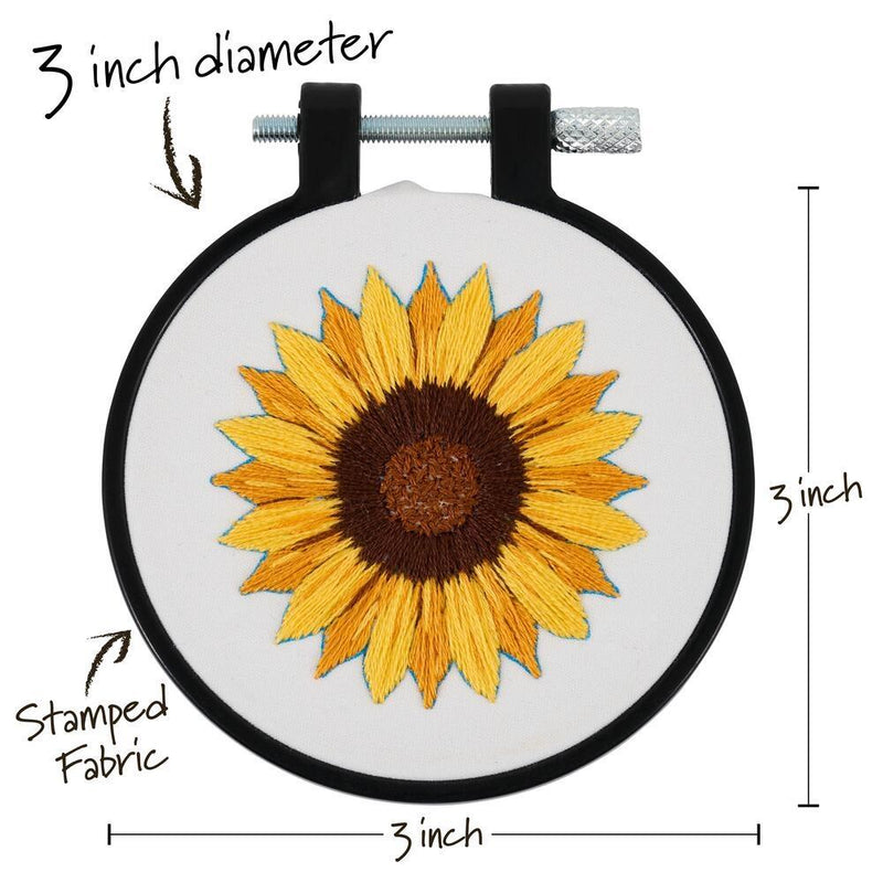 Golden Sunflower Stamped Embroidery Kit by Bucilla