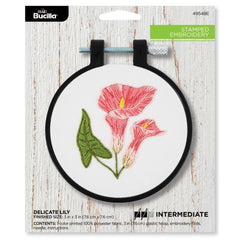 Delicate Lily Stamped Embroidery Kit by Bucilla