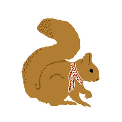 Colorful Contemporary Squirrel in a Knit Scarf Hand Embroidery Pattern