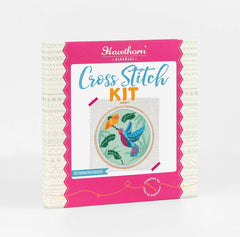 Hummingbird Cross Stitch Kit  Beginner Craft Kit From Hawthorn Handmade