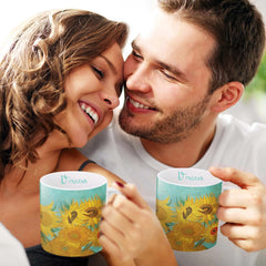 Van Gogh Sunflowers 14 oz Porcelain Mug -Contemporary Mug From Rain Capers