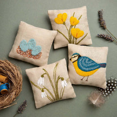 Linen Lavender Bags Embroidery Kit -Spring Garden-  From Corinne Lapierre Limited