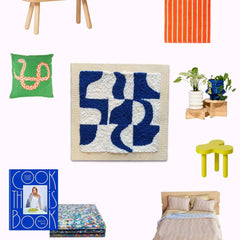 Rudia Royal Blue  Punch Needle Embroidery Kit - Abstract Wall Art From Both Hands Crafts
