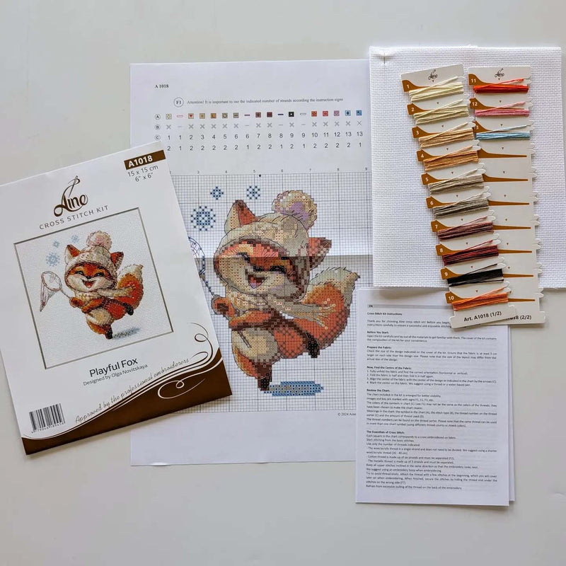 Playful Winter Fox by Riolis Counted Cross Stitch Kit