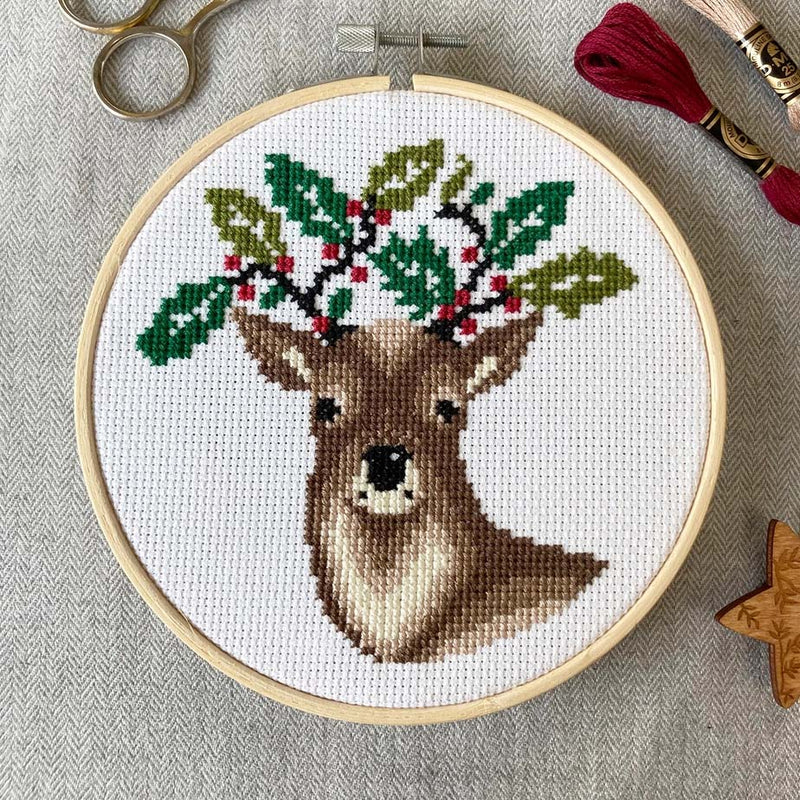 Holly Deer - Cross Stitch Kit By Love Poppet