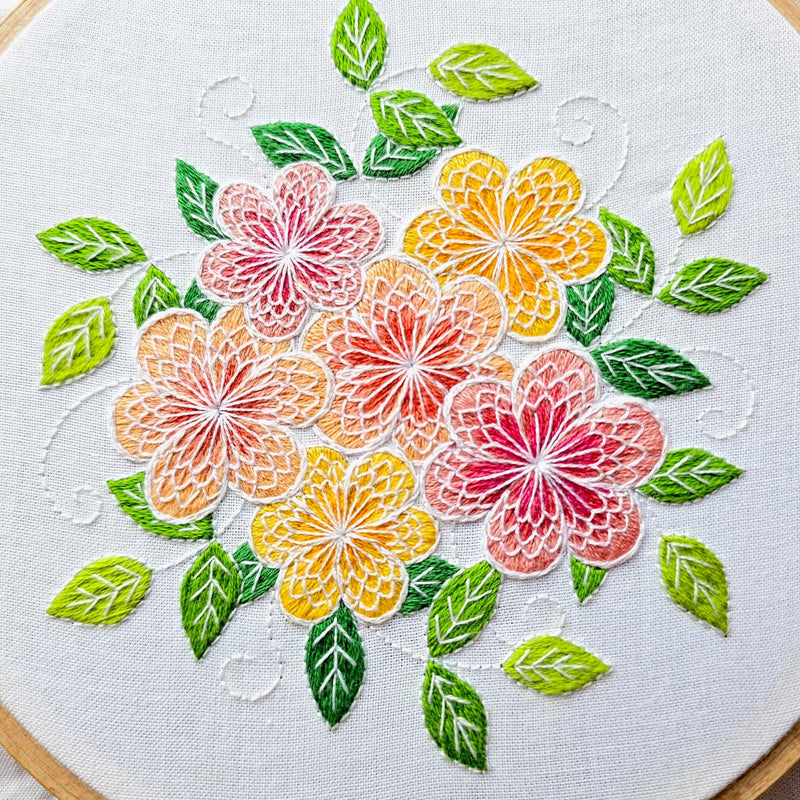 Lacy Flowers Intermediate Hand Embroidery Kit By Jessica Long Embroidery