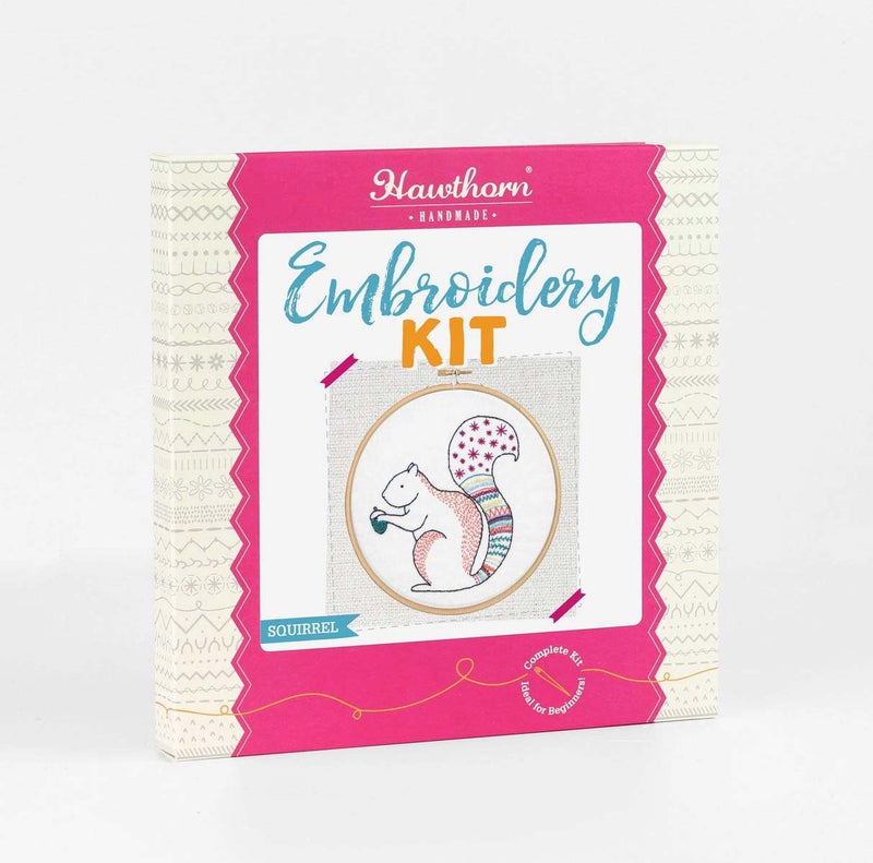 Squirrel Embroidery Kit  Complete Craft Kit For Beginners From Hawthorn Handmade