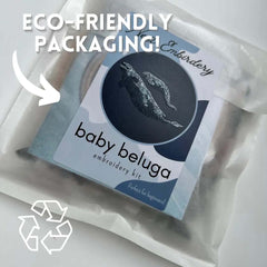 Baby Beluga Kit Embroidery Kit From Nest Embirdery