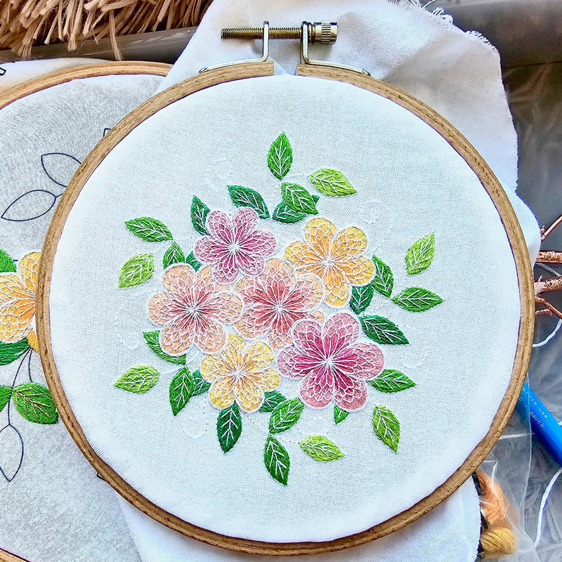 Lacy Flowers Intermediate Hand Embroidery Kit By Jessica Long Embroidery