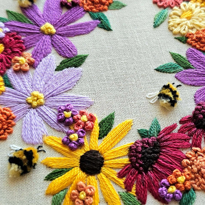 Bumblebee Bouquet Embroidery Kit By Jessica Long Embroidery