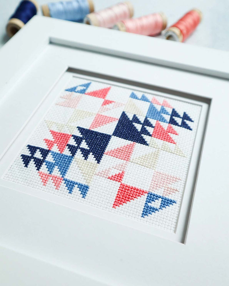 Whirlwind  Quilt inspired Cross Stitch Pattern by Cotton and Joy