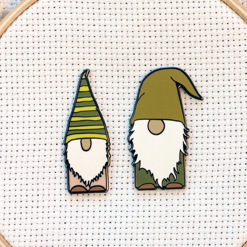Christmas Gnome Enamel Needle Minder by Snarky Crafter Designs