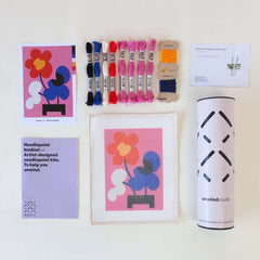 Mickebana Trio Red Beginner Diy Needlepoint Kit Embroidery By Unwind Studio