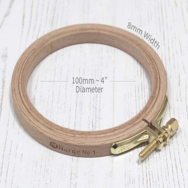 Nurge Hoop #1- 4 Inch Diameter - -One Inch- Beech Screwed Embroidery Hoop