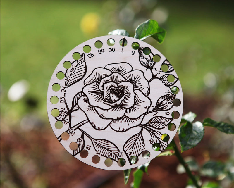 Rose Bush Embroidery Floss Maplet Storage Holder From Sunrise Grove