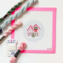 Christmas Houses Ornament Needlepoint Canvas 18 Mesh 4” By Cotswold Co Designs