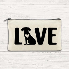 Dog Love Multi-Use Canvas Zipper Pouch Bag by Coastal Creations