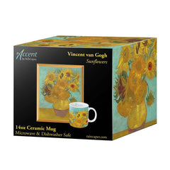 Van Gogh Sunflowers 14 oz Porcelain Mug -Contemporary Mug From Rain Capers