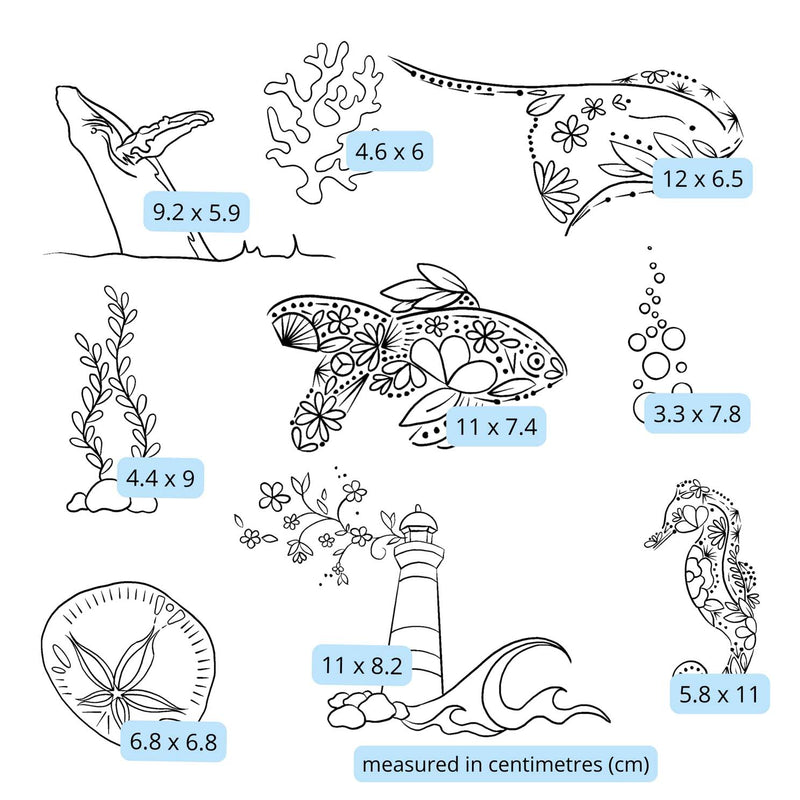 In the Depths Stick and Stitch Pack for Embroidery From Nest Embirdery