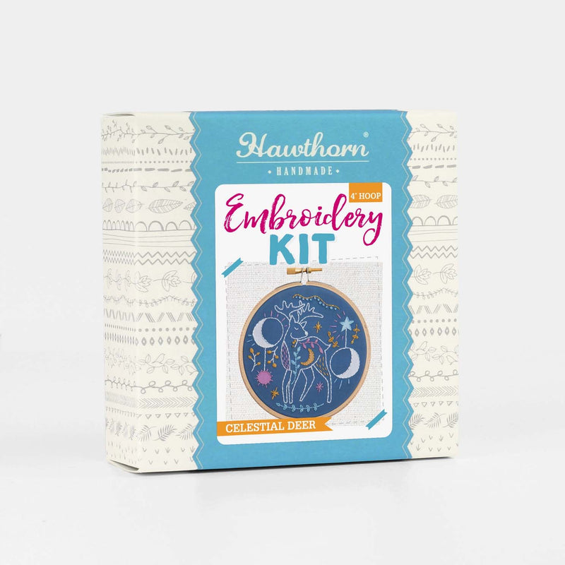 Celestial Deer Mini Embroidery Kit  Complete Craft Kit For Beginners From Hawthorn Handmade