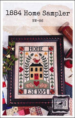 1884 Home Sampler  by Annie Beez Folk Art Counted Cross Stitch Pattern