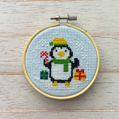 Penguin Ornament Counted Cross Stitch Diy Kit From Spot Colors