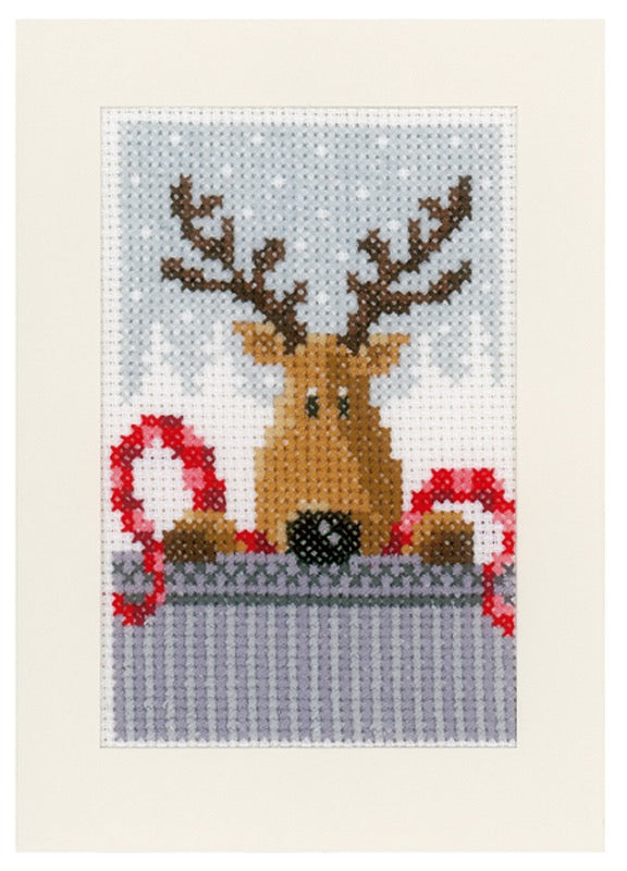 Christmas Buddies On Aida (14 Count)  by Vervaco Counted Cross Stitch Kit 4.25 "X6" 3/Pkg