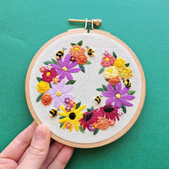 Bumblebee Bouquet Embroidery Kit By Jessica Long Embroidery