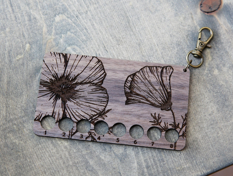 Poppy Embroidery Floss Walnut Storage Holder From Sunrise Grove
