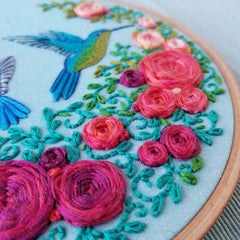Summer Hummingbirds Beginner Hand Embroidery Kit By Jessica Long Embroidery