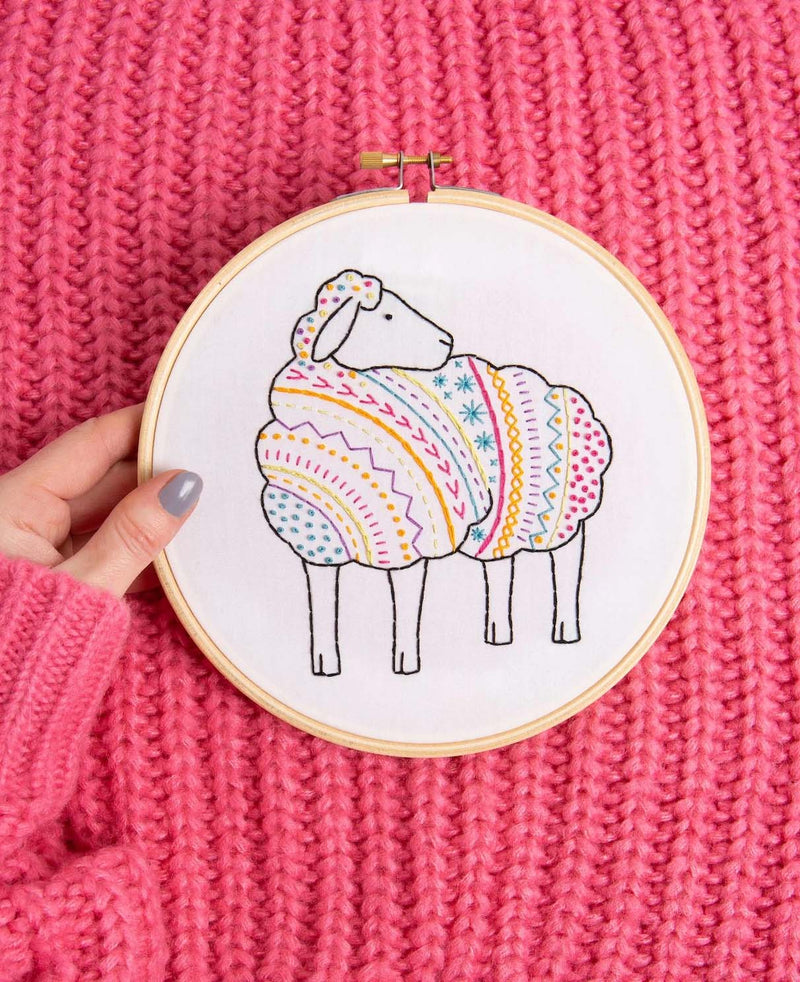Sheep Embroidery Kit  Complete Craft Kit For Beginners From Hawthorn Handmade