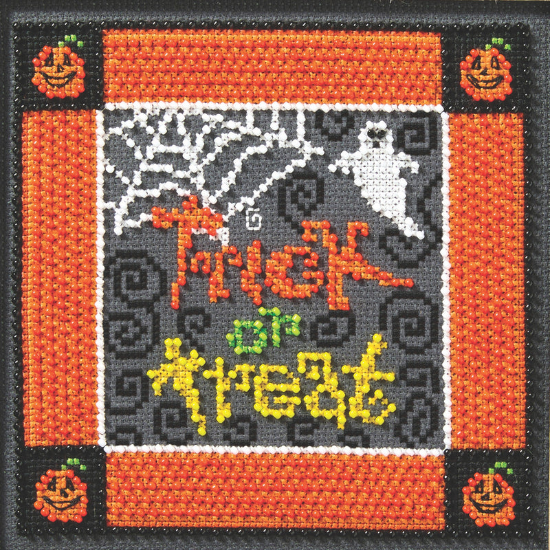 Fright Night- Trick or Treat designed by Debbie Mumm Counted Cross Stitch Kit 5"X5"Mill Hill