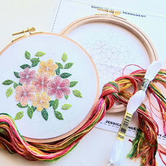 Lacy Flowers Intermediate Hand Embroidery Kit By Jessica Long Embroidery