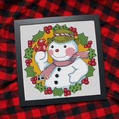 Snowman By Mary Engelbreit Counted Cross Stitch Kit From Spot Colors