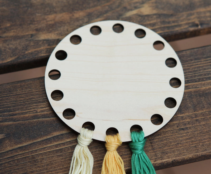 Dragonfly Maple Wood Circle Embroidery Floss Storage Holder From Sunrise Grove