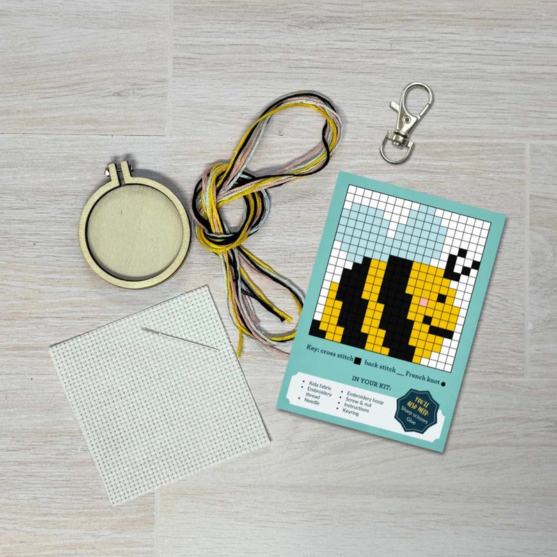 'bee Strong!' Mini Matchbox Cross Stitch Kit Counted Cross Stitch Kit From Craft Kit Company