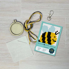 'bee Strong!' Mini Matchbox Cross Stitch Kit Counted Cross Stitch Kit From Craft Kit Company