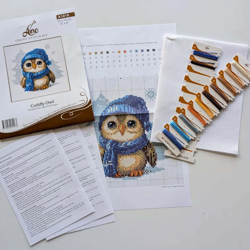 Cuddly Winter Owl by Riolis Counted Cross Stitch Kit