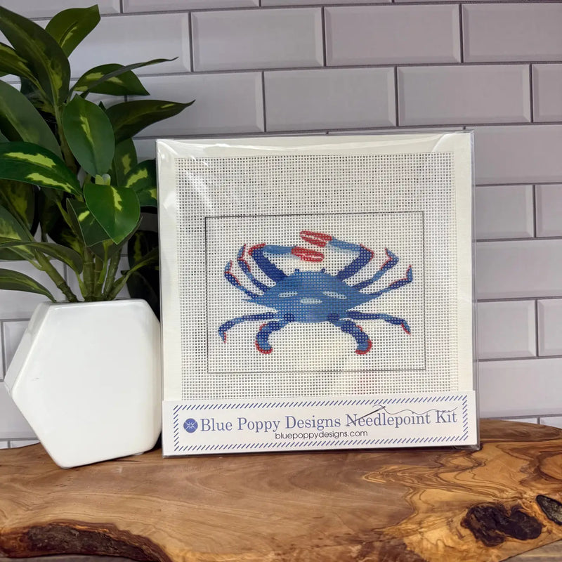 Blue Crab Needlepoint Kit From Blue Poppy