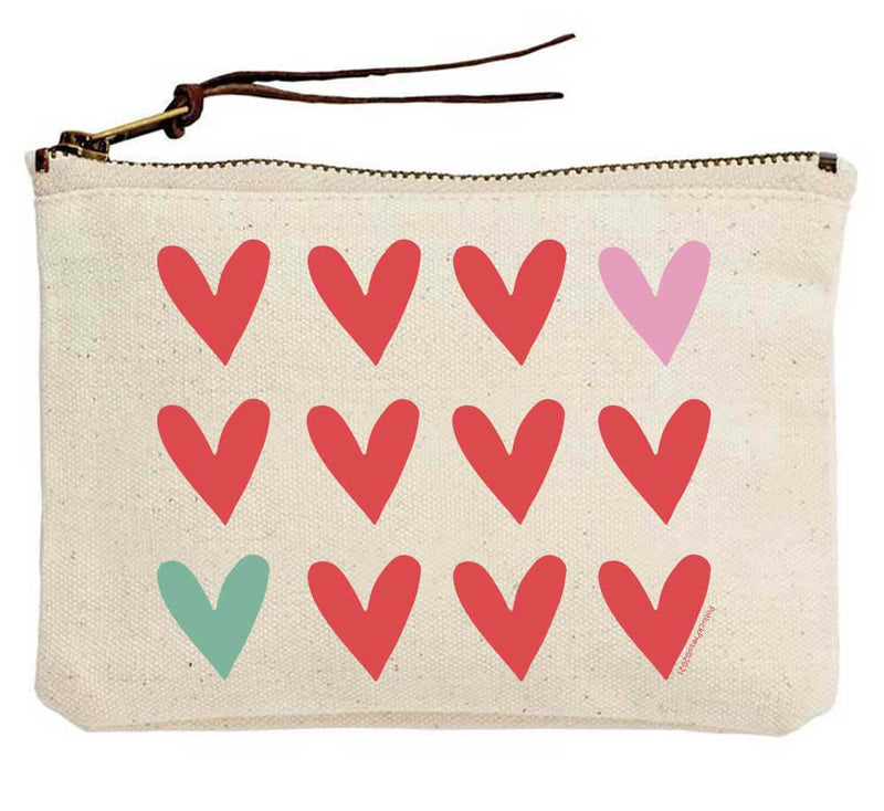 Hearts Grid Pouch Bag by Potluck Press