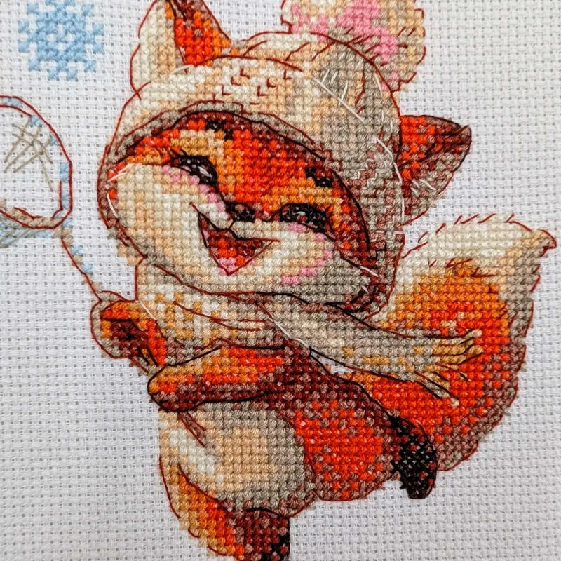 Playful Winter Fox by Riolis Counted Cross Stitch Kit