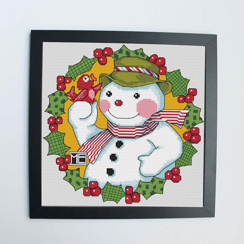 Snowman By Mary Engelbreit Counted Cross Stitch Kit From Spot Colors