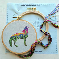 Desert Coyote Embroidery Kit Jessica Long Embroidery