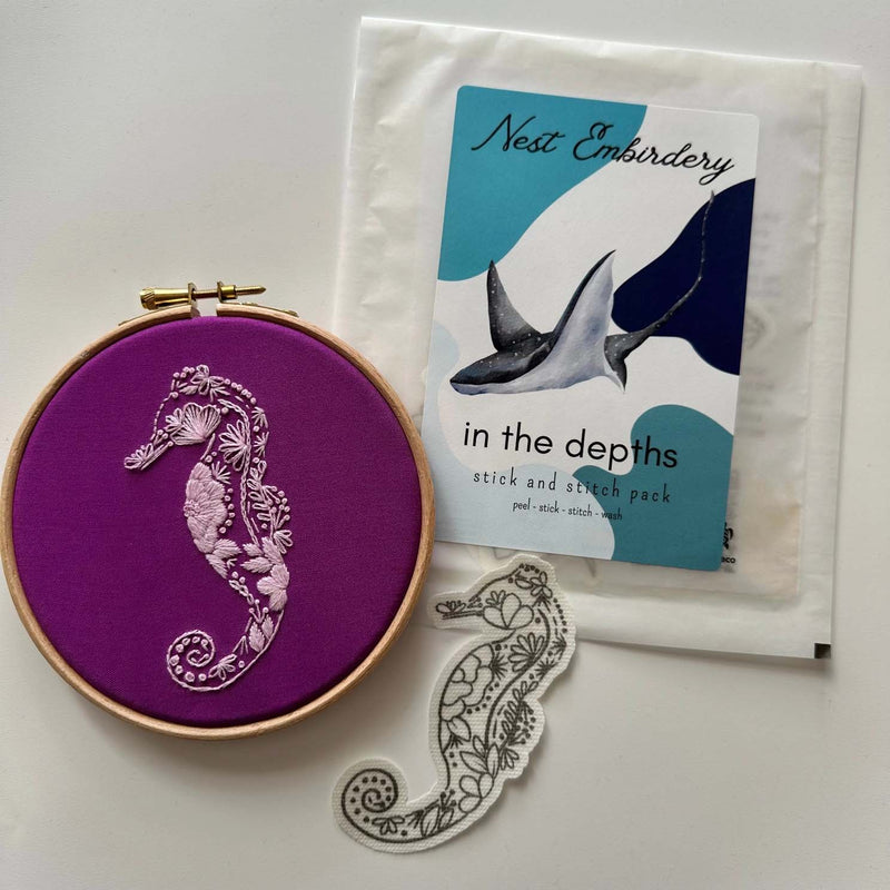 In the Depths Stick and Stitch Pack for Embroidery From Nest Embirdery
