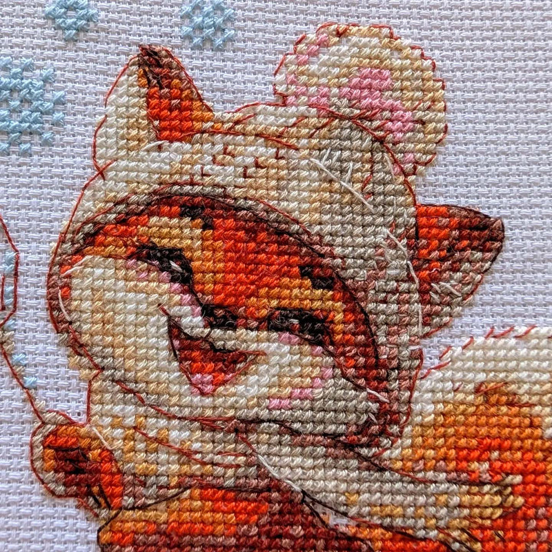 Playful Winter Fox by Riolis Counted Cross Stitch Kit