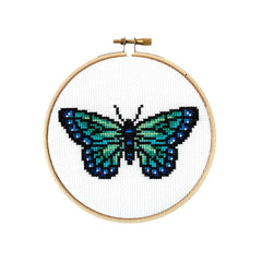 Butterfly Counted Cross Stitch Diy Kit From The Stranded Stitch