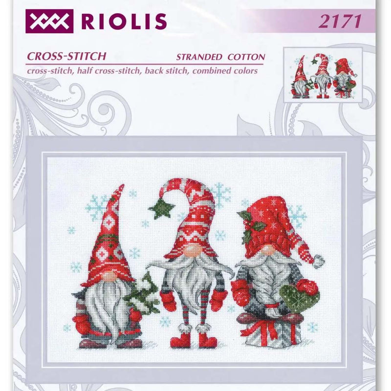 Christmas Gnomes by Riolis Counted Cross Stitch Kit